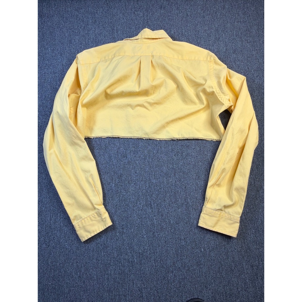 Ralph Lauren Mens Custom Cropped Button Down Shirt Yellow Classic Fit Large - Picture 6 of 6
